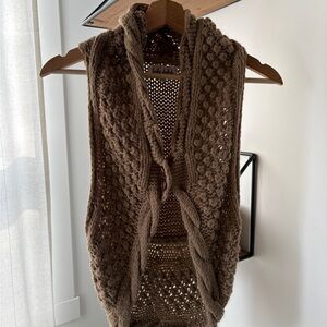Cozy Knit Brown Cardigan Vest